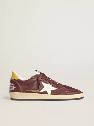 Ball Star til mænd i chokoladebrun nubuck med læderstjerne og hælkappe