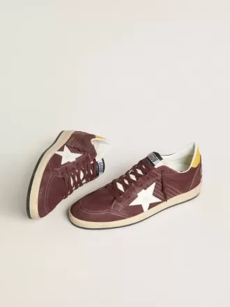 Ball Star til mænd i chokoladebrun nubuck med læderstjerne og hælkappe