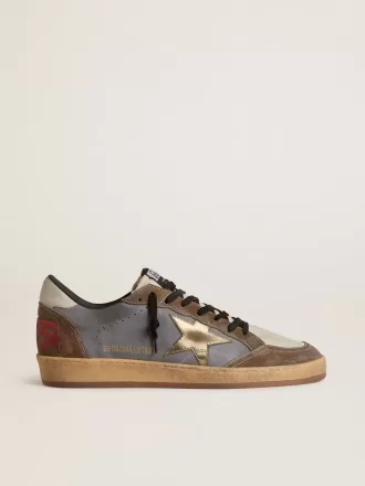 Ball Star til mænd i nubuck og ruskind med guldmetallisk stjerne