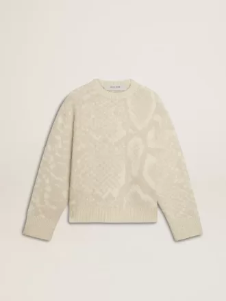 Beige CNY-sweater med mønstre til kvinder