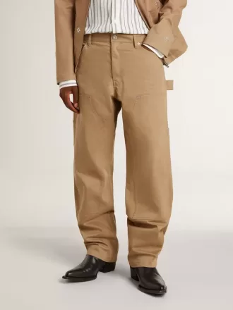 Beige herrebukser med påsatte lommer