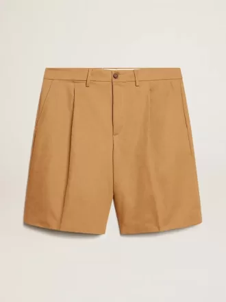 Bermudashorts til mænd i beige bomuld