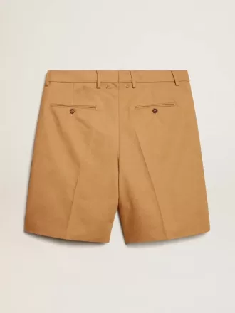 Bermudashorts til mænd i beige bomuld