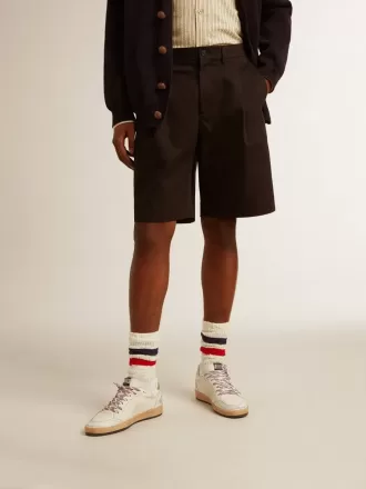 Bermudashorts til mænd i sort bomuld