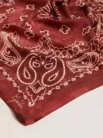 Bourgognefarvet tørklæde med paisley-mønster