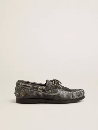 Cruise Teen loafer i sort læder med distressed-effekt