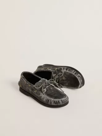 Cruise Teen loafer i sort læder med distressed-effekt