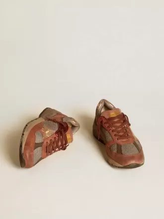 Dad-Star til kvinder i nubuck med guldfarvet læderstjerne og ruskindshælkappe