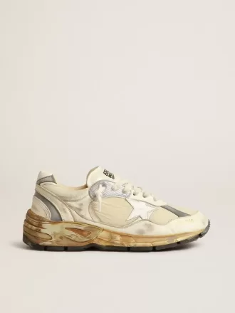 Dad-Star til mænd i beige nappa og nylon med hvid læderstjerne