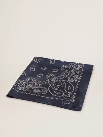 Denimblåt Golden Collection-tørklæde med paisley-mønster