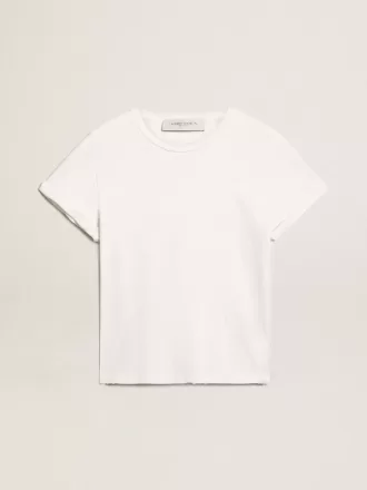 Distressed regular-fit T-shirt til kvinder i hvid