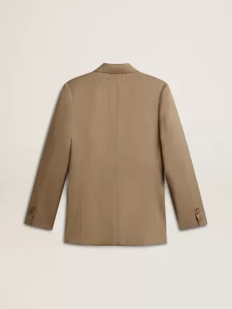 Dobbeltradet blazer til kvinder i duvegrå