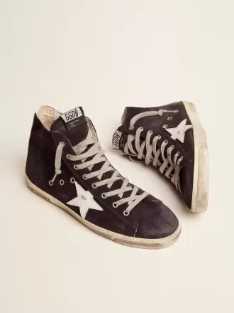 Francy sneakers i læder med læderstjerne og hælkappe