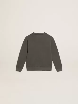 Grå sweatshirt med krystalbogstaver