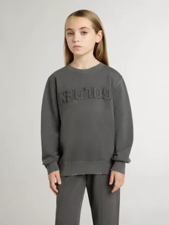 Grå sweatshirt til børn med hævet logo