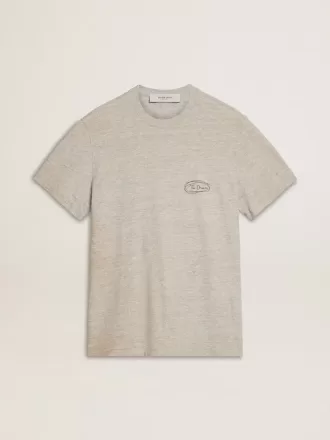 Grå T-shirt til mænd med sort skrift