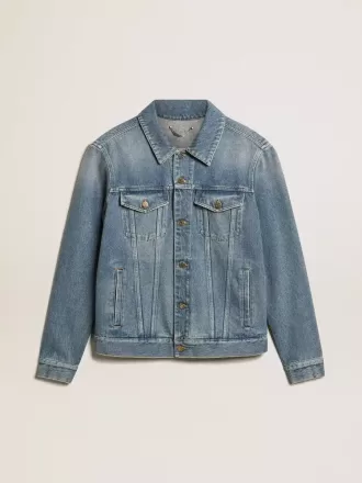 Herre-denimjakke med medium vask