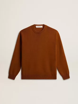 Herre-sweater med rund hals og logo på ryggen