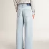 Herrebukser i denim med slidt look