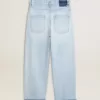 Herrebukser i denim med slidt look