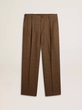 Herrebukser i trefarvet houndstooth
