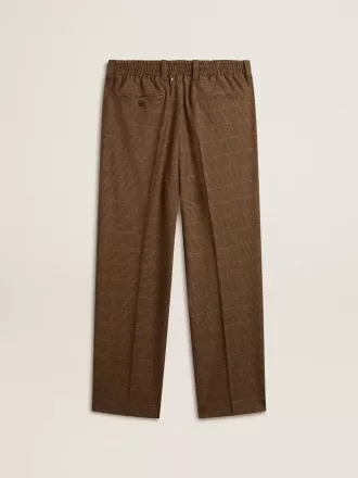 Herrebukser i trefarvet houndstooth