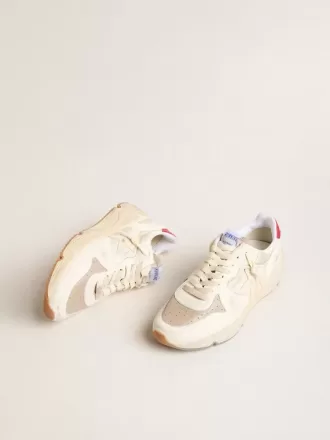 Herresko med løbesål i nappalæder med beige læderstjerne og rød hælkappe