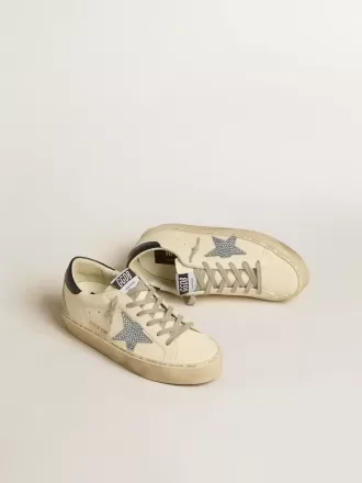 Hi Star i nappa med Swarovski-krystalstjerne og mørkeblå læderhælkappe