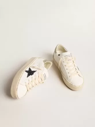 Hi Star til kvinder med blå glitterstjerne og platin glitterhælkappe