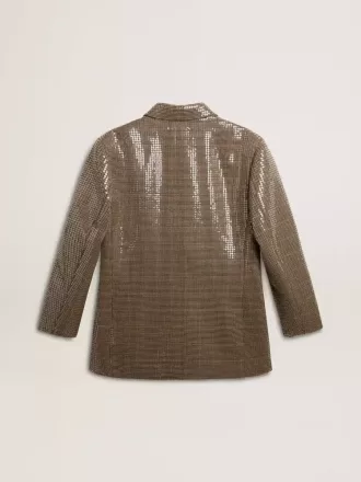 Houndstooth-jakke til kvinder med broderi af pailletter overalt Houndstooth-jakke til kvinder med broderi af pailletter overalt