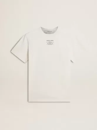 Hvid bomulds-T-shirt til kvinder med sort skrift