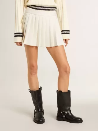 Hvid plisseret Star miniskirt