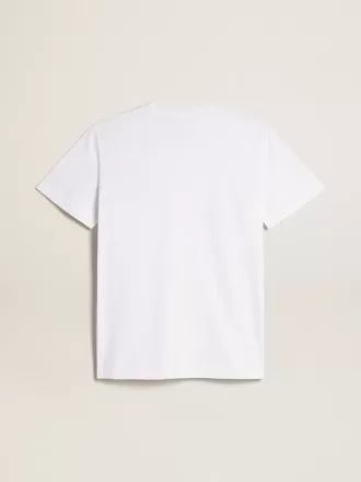 Hvid T-shirt til kvinder med burgunderfarvet stjerne på forsiden