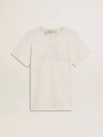 Hvid T-shirt til kvinder med print på forsiden