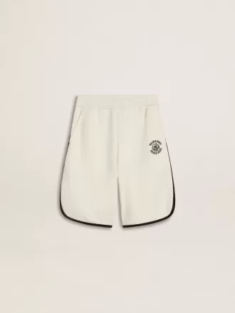 Hvide shorts til drenge med broderet logo
