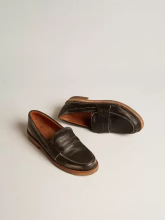 Jerry loafer til mænd i sort læder
