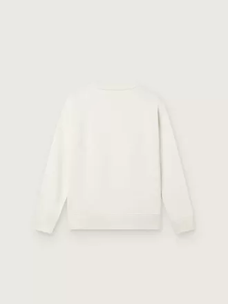 Journey hvid bomulds-sweatshirt med rund hals til piger med maskotprint og krystalapplikationer Journey hvid bomulds-sweatshirt med rund hals til piger med maskotprint og krystalapplikationer