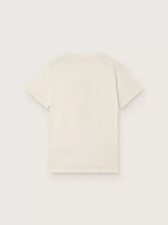 Journey T-shirt til drenge i hvid bomuldsjersey med digitalt maskotprint Journey T-shirt til drenge i hvid bomuldsjersey med digitalt maskotprint
