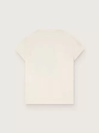 Journey T-shirt til piger i hvid bomuldsjersey med digitalt mascot-print og krystalapplikationer Journey T-shirt til piger i hvid bomuldsjersey med digitalt mascot-print og krystalapplikationer
