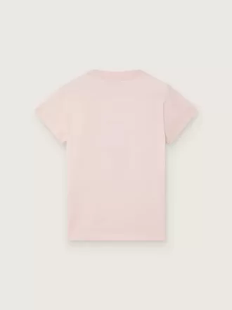 Journey T-shirt til piger i lyserød bomuldsjersey med digitalt maskotprint Journey T-shirt til piger i lyserød bomuldsjersey med digitalt maskotprint