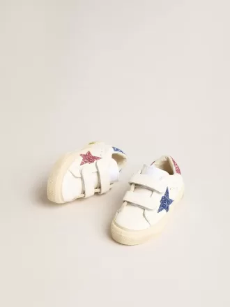 Junior May School i læder med glitterstjerne og hælkappe Junior May School i læder med glitterstjerne og hælkappe