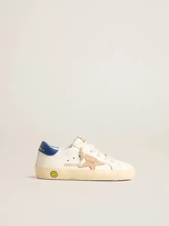 Junior Super-Star i nappalæder med beige stjerne og blå hælkappe Junior Super-Star i nappalæder med beige stjerne og blå hælkappe