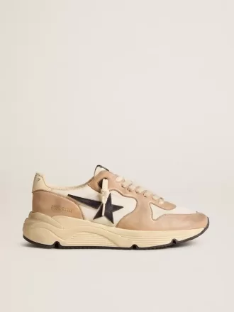 Løbesål i nylon og nubuck med mørkeblå ruskindstjerne