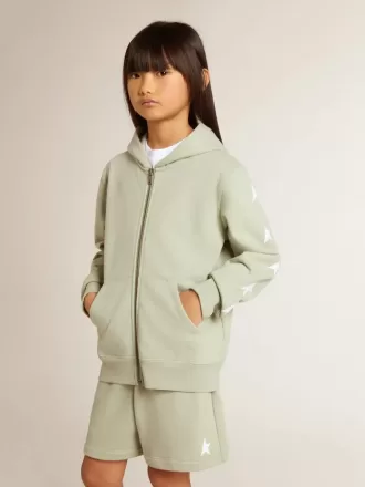 Lysegrøn sweatshirt med lynlås