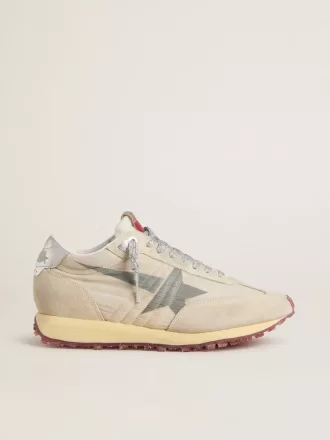 Marathon til kvinder med beige nylonoverdel og grå stjerne