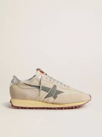 Marathon til mænd med beige nylonoverdel og grå stjerne