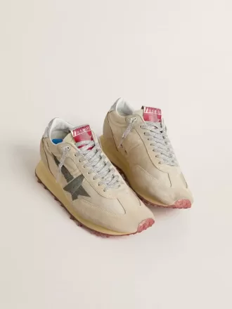 Marathon til mænd med beige nylonoverdel og grå stjerne