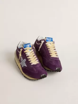 Marathon til mænd med lilla nylonoverdel og hvid stjerne