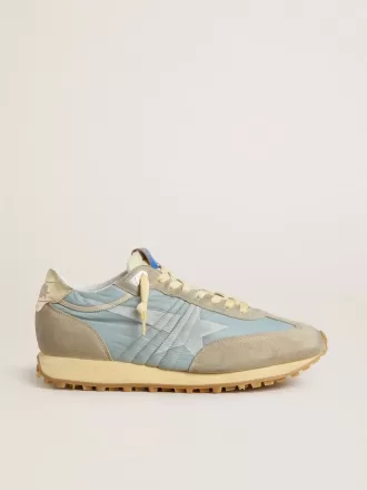 Marathon til mænd med lyseblå nylonoverdel og pastellblå stjerne