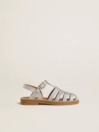 Maxime Junior sandaler i sølvfarvet mikroglitter